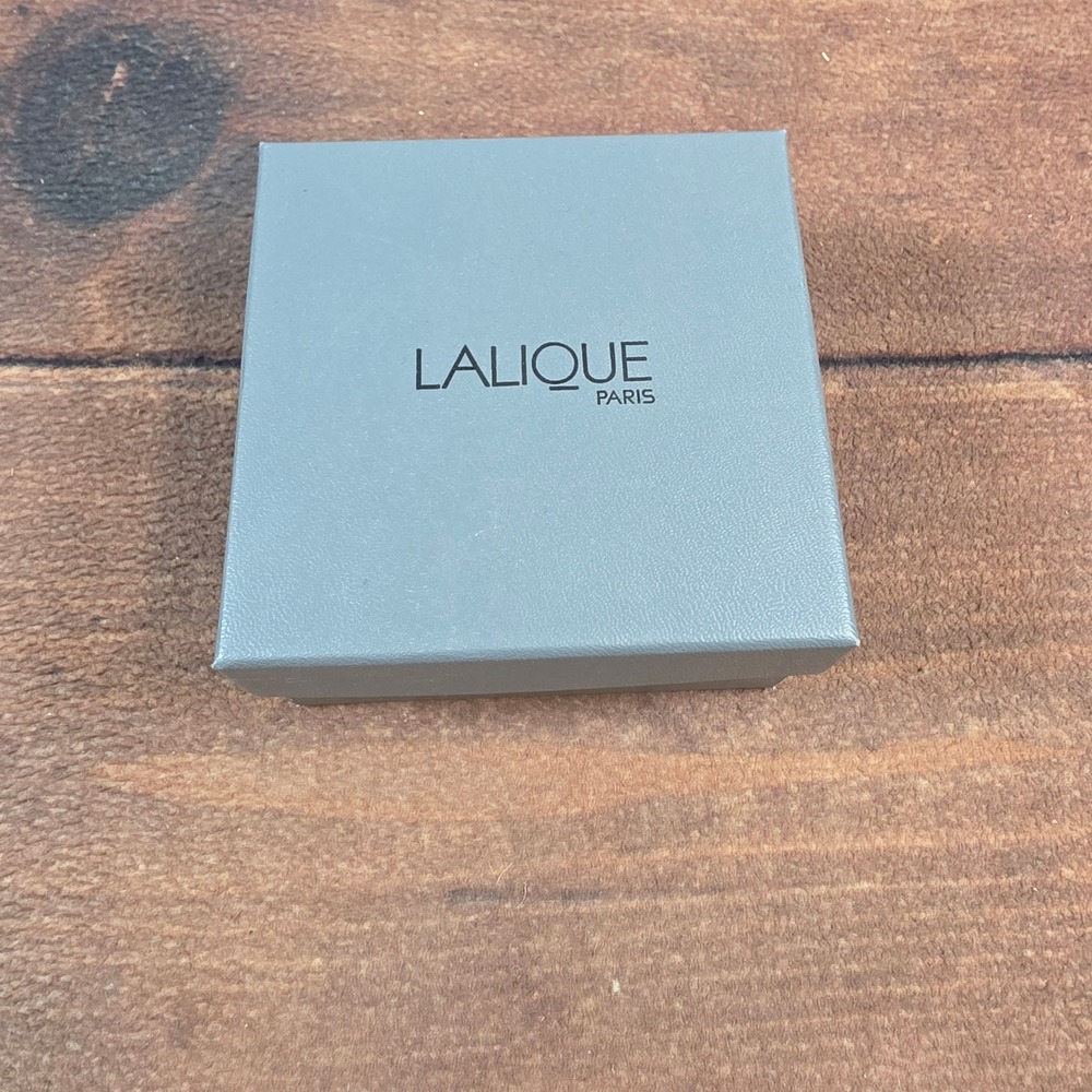Lalique Jewelry Box OS Grey Excellent Square Logo Presentation Case